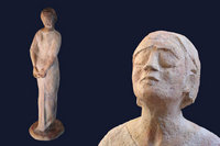 H: 65cm - terre cuite polychrome