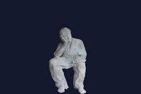 H: 60 L: 42 l: 42cm - terre cuite engobe