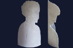 H: 103 L: 70cm - mtal, enduit et chanvre