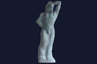 H: 64cm - terre cuite patine